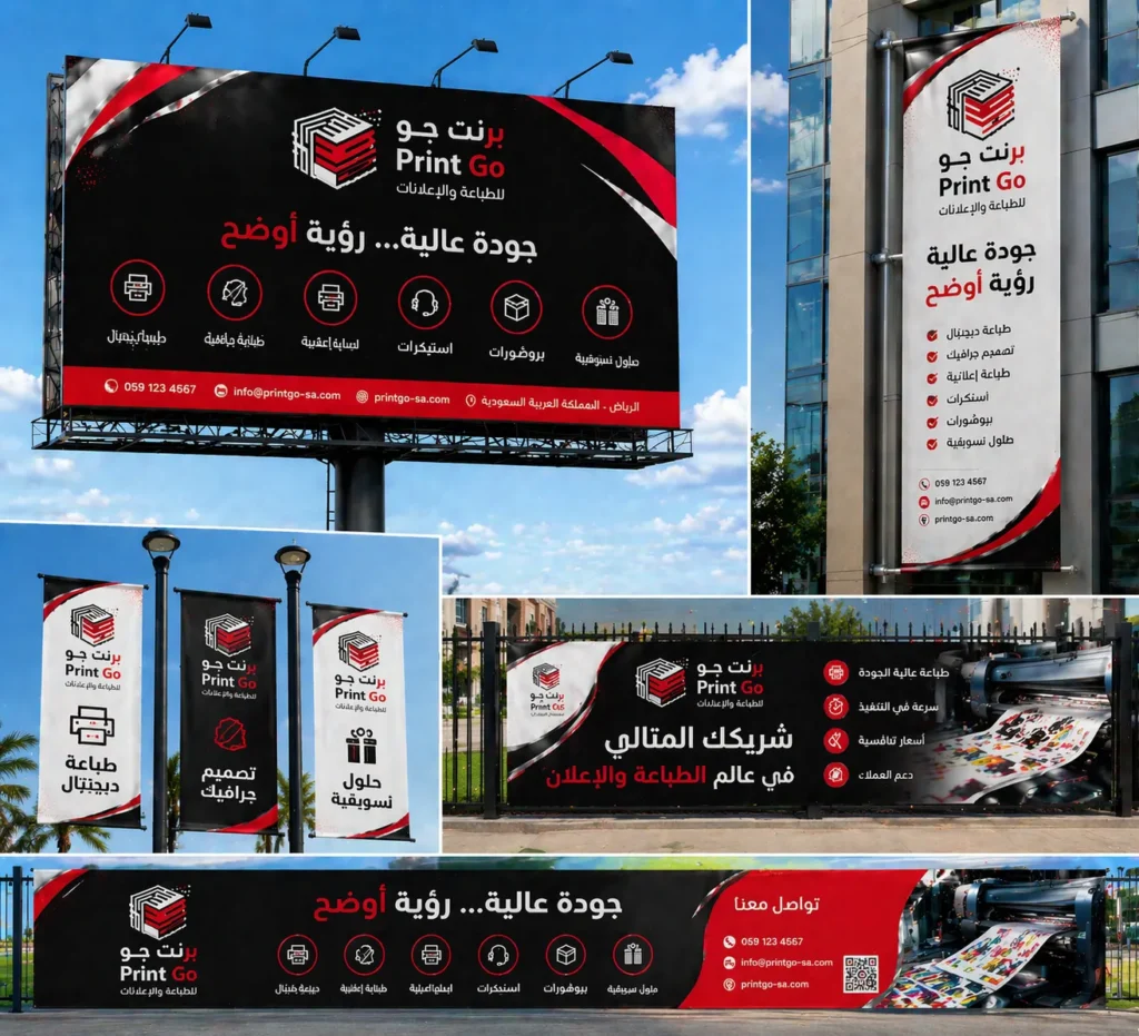 بنرات واعلام خارجية في برنت جو افضل مطابع الرياض